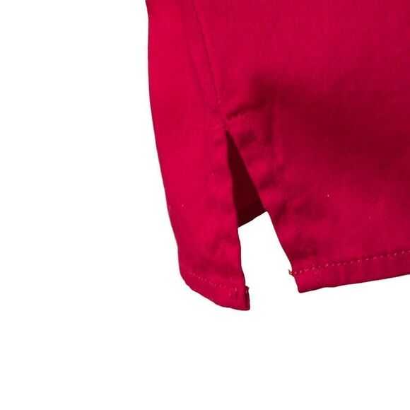 Ann Taylor fitted cotton spandex rich cool red blouse w collar & buttons M - Picture 12 of 15